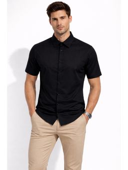 Parcel Yard - Black Men’s Comfortable Rich Cotton Blend Men's Shirt