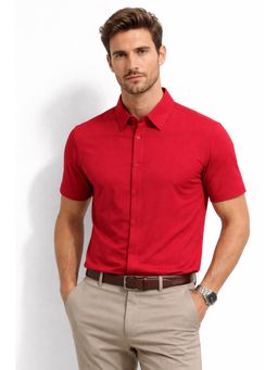 Parcel Yard - Red Men’s Comfortable Rich Cotton Blend Men's Shirt