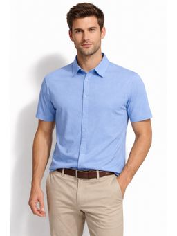 Parcel Yard - Blue Men’s Comfortable Rich Cotton Blend Men's Shirt