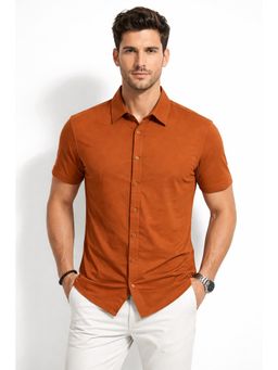 Parcel Yard - Tan Men’s Comfortable Rich Cotton Blend Men's Shirt