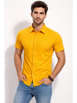 Parcel Yard - Yellow Men’s Comfortable Rich Cotton Blend Men's Shirt
