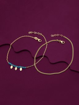 Carlton London - Gold-Plated Brass Anklet