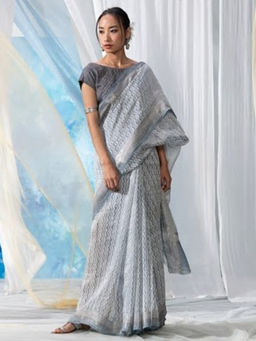 Fabindia - Linen Silk Printed Sari