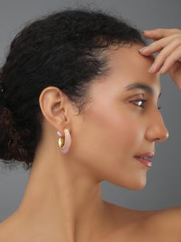 REENISAA - Pink Copper Contemporary Pair Of Earrings