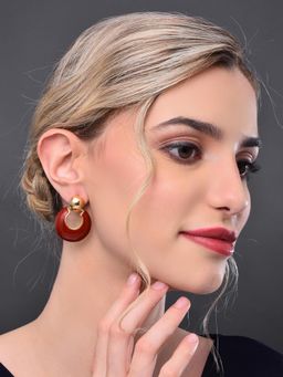 REENISAA - Maroon Copper Contemporary Pair Of Earrings