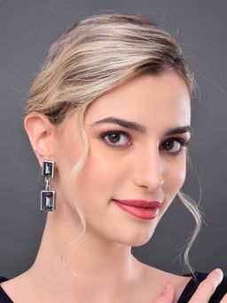 REENISAA - Black Copper Stones Pair Of Earrings