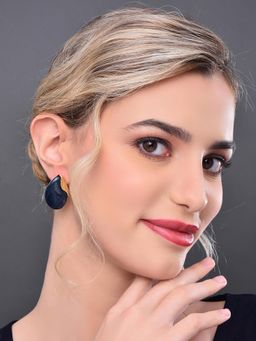 REENISAA - Blue Copper Contemporary Pair Of Earrings