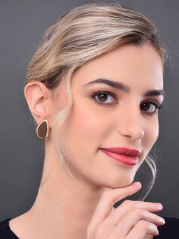 REENISAA - Brown Copper Contemporary Pair Of Earrings