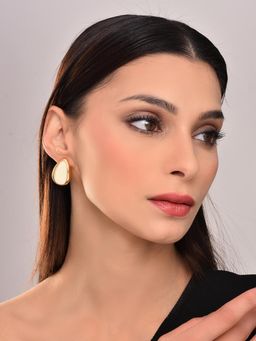 REENISAA - White Copper Contemporary Pair Of Earrings