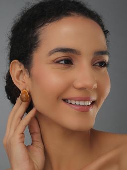 REENISAA - Brown Copper Contemporary Pair Of Earrings
