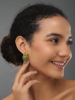 REENISAA - Green Copper Contemporary Pair Of Earrings