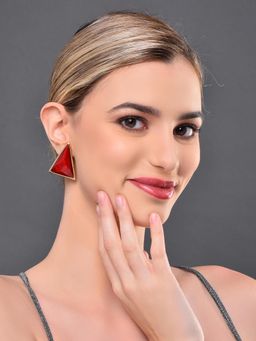 REENISAA - Red Copper Contemporary Pair Of Earrings