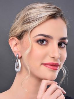 REENISAA - Silver Copper Statement Pair Of Earrings