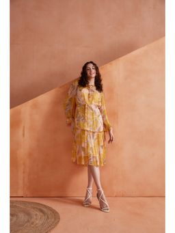 Label Deepika Nagpal - Martini Midi Dress Yellow (Set of 2)