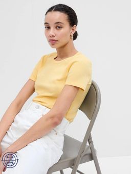 GAP - Women's Short Sleeve Crew Neck Yellow Top