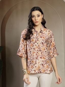 Gipsy - Rayon Printed Brown Top