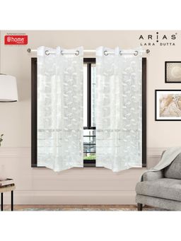 At Home by Nilkamal - Arias Luxuria Sheers Floral Window Curtain White (Set of 2)