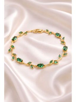 VIEN - Green Stainless Steel Gold Plated Stones Bracelet