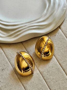 TAAHIRA JEWELLERY - 18K Gold Plated Zircon Stud Earrings