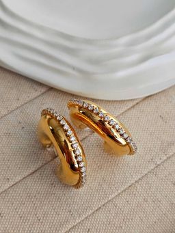 TAAHIRA JEWELLERY - 18K Gold Plated Bella Zircon Hoop Earrings