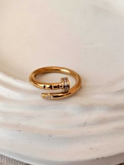 TAAHIRA JEWELLERY - 18K Gold Plated Zircon Nail Ring