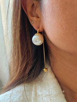 TAAHIRA JEWELLERY - 18K Gold Plated Polly Pearl Earrings