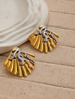 TAAHIRA JEWELLERY - 18K Gold Plated Shell Silver Gold Earrings