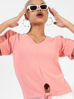 PINACOLADA - Women Pink Solid Regular Fit Top