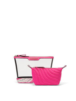 Victoria's Secret - Hot Pink Makeup Bag (Set of 2)