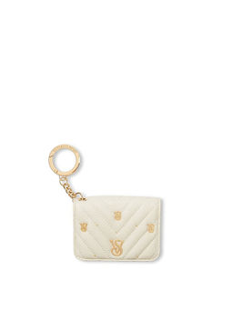 Victoria's Secret - White Flap Card Case Keychain