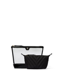 Victoria's Secret - Black 2-Piece Makeup Bag (Set of 2)
