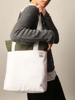 ONLY - White Cotton Canvas Shopper