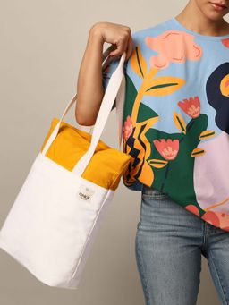 ONLY - Cream Cotton Canvas Shopper