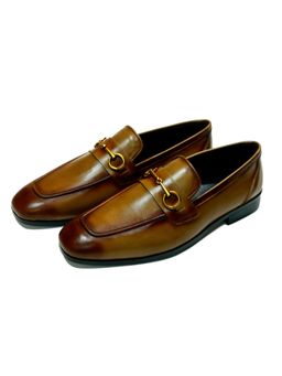 SHUTIQ - Amber Horsebit Burnished Tan Loafers