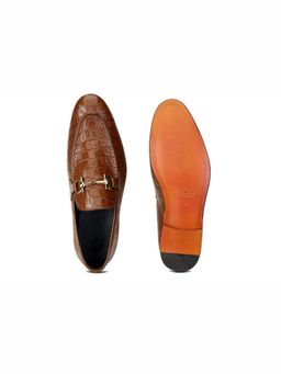 SHUTIQ - Baoli Croco Tan Loafers