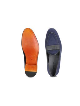 SHUTIQ - Batwing Sapphire Blue Bow Loafers