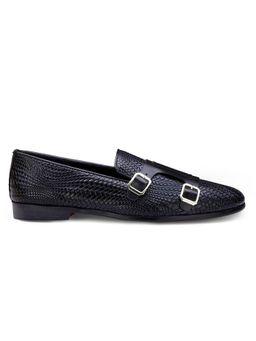 SHUTIQ - Herringbone Double Black Monk Straps