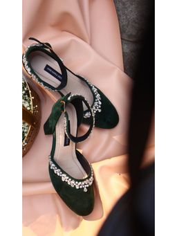 Shradha Hedau Footwear Couture - Tiana Green Heels