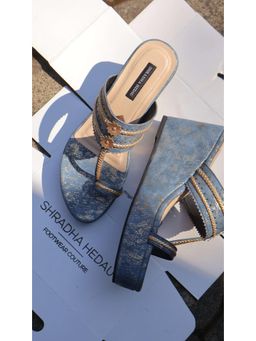 Shradha Hedau Footwear Couture - Avni Blue Wedges Heels
