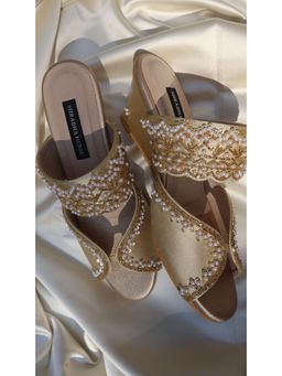 Shradha Hedau Footwear Couture - Isha Gold Wedges Heels