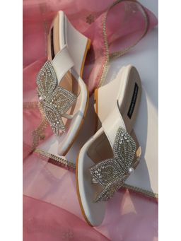 Shradha Hedau Footwear Couture - Mariposa White Wedges Heels