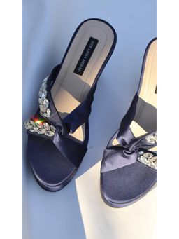 Shradha Hedau Footwear Couture - Sapphire Navy Blue Wedges Heels