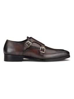 SHUTIQ - Azel Cocoa Brown Lather Monk Straps