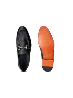 SHUTIQ - Baoli Croco Coal Black Lather Loafers