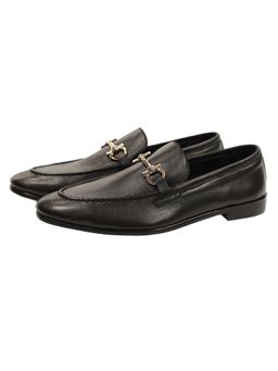 SHUTIQ - Baoli Sterling Black Lather Loafers