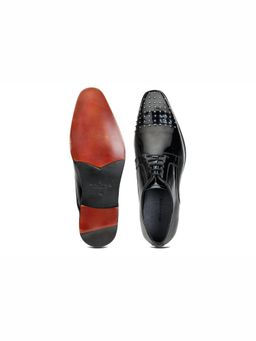 SHUTIQ - Beniz Black Laceup Oxfords Shoes