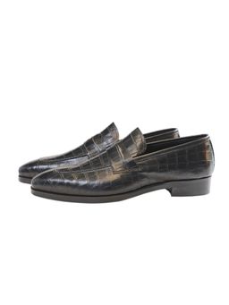SHUTIQ - Enzo Croco Coal Loafers