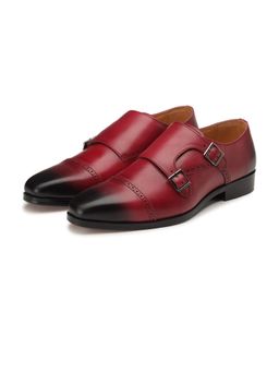 SHUTIQ - Enzo Double Monk Ruby Shoes