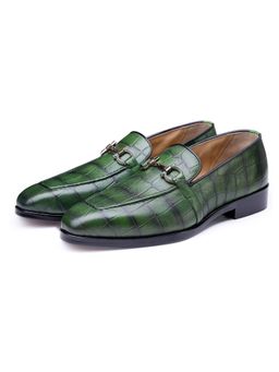 SHUTIQ - Enzo Horsebit Emerald Loafers