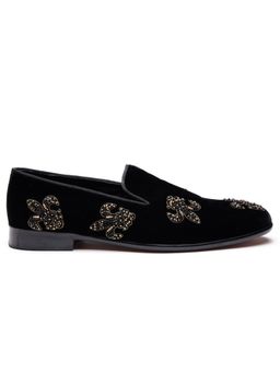 SHUTIQ - Fleur De Lis Black Loafers